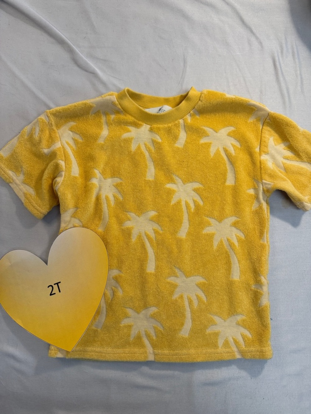 H&M - Kids 2T Yellow Terry Clothe Palm Tree Kids Tee/T-shirt